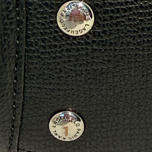 Karl Lagerfeld Black/White/ Gray Paris Maybelle Mini Top Handle - Picture 6 of 9